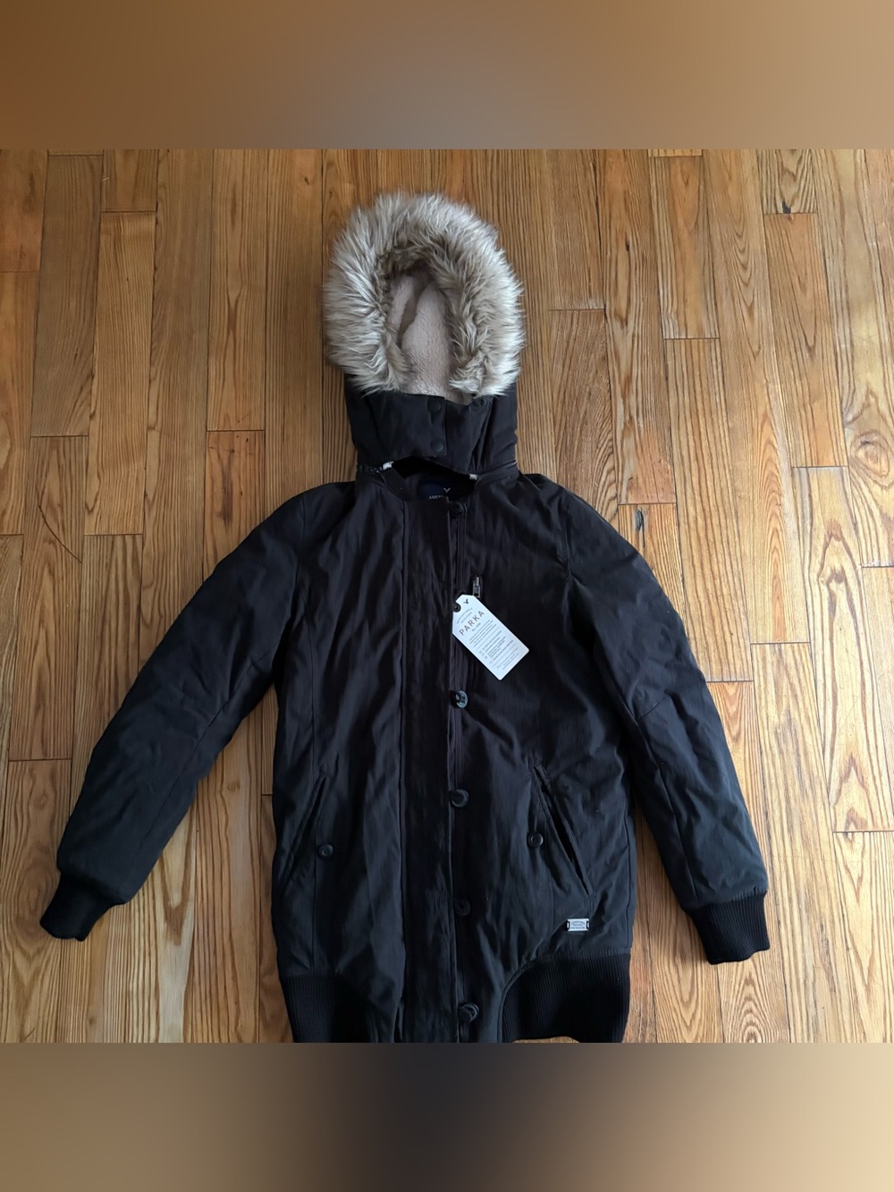 American Eagle Outfitters Brown Parka with White Tag